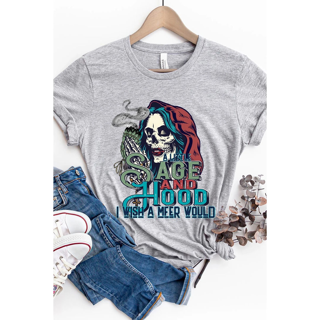 A Little Sage And Hood Graphic Tshirt