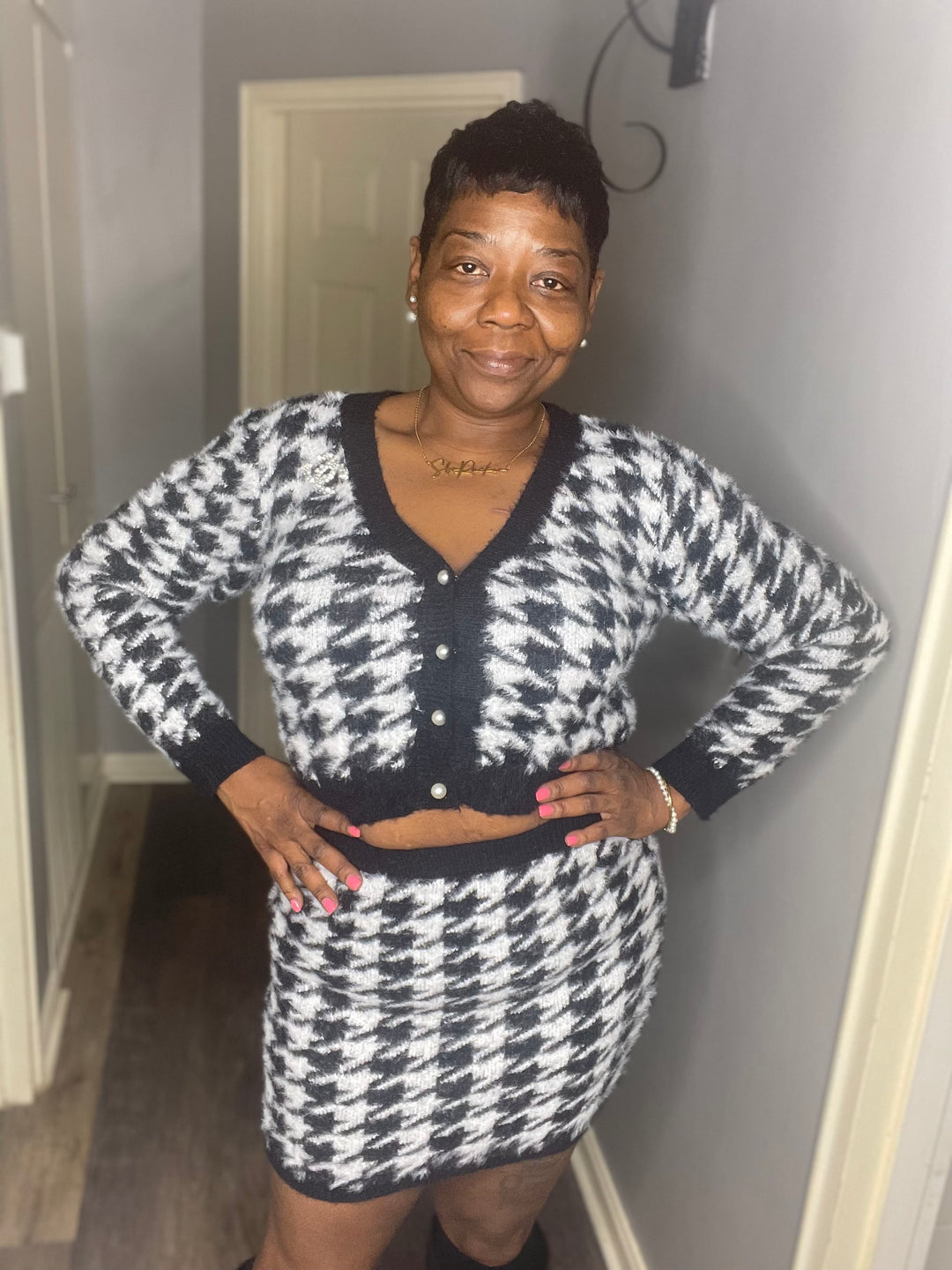 Houndstooth Sweater Set